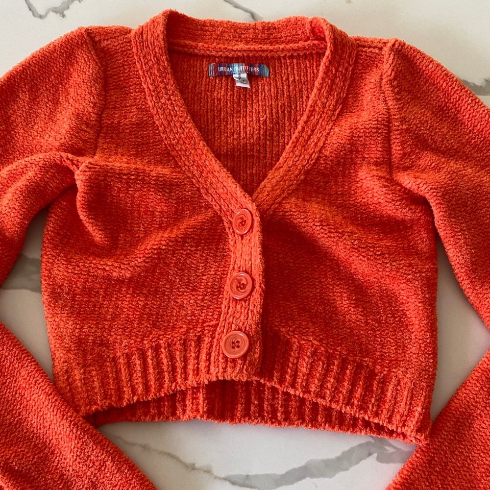 Cropped UO Cardigan - Orange
